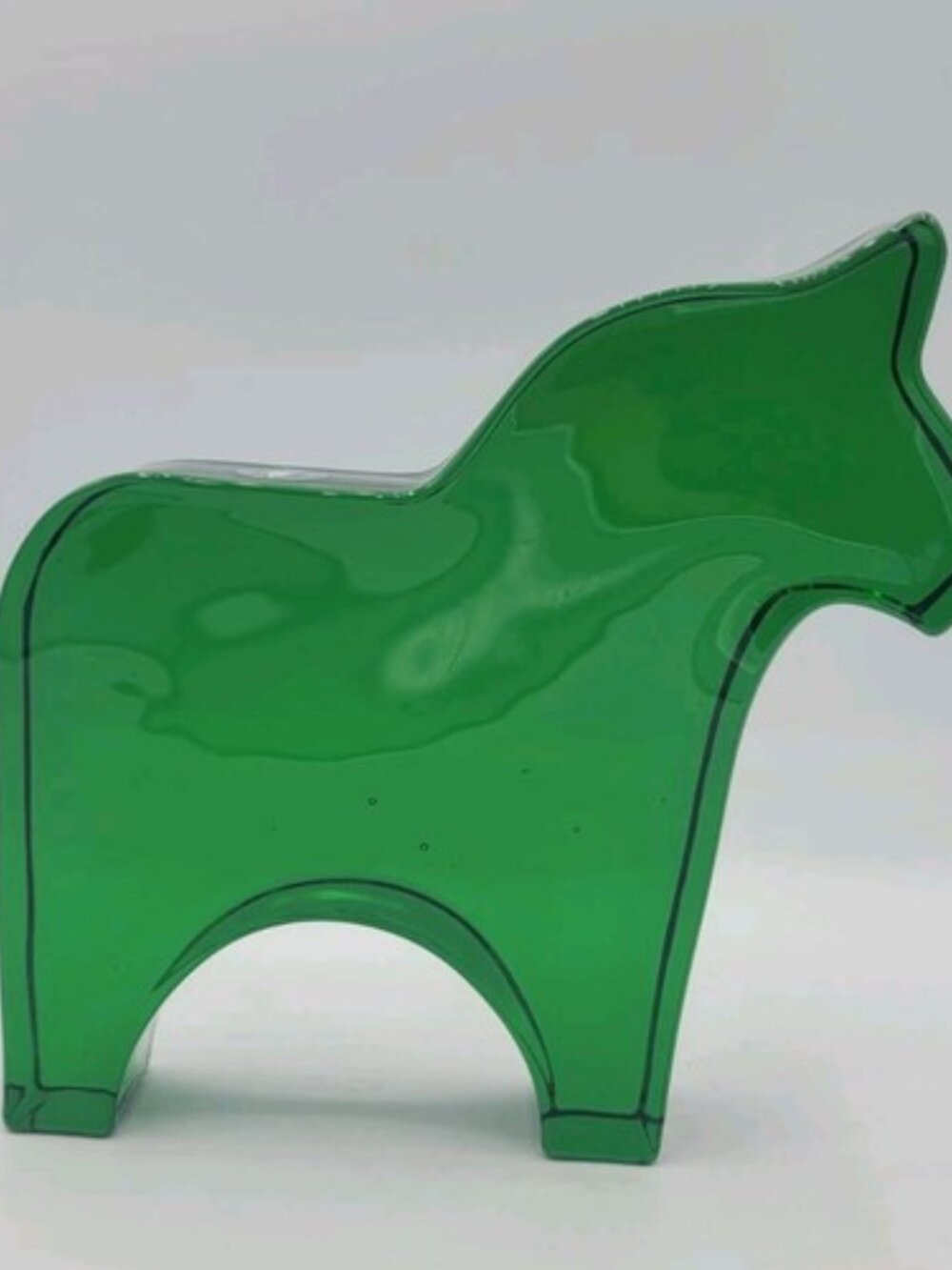 IKEA VINTERFINT Dala Horse Green Glass Collectible Decor Sculpture, NIB